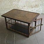 HAMMERED STEEL COFFEE TABLE/ CAGE.