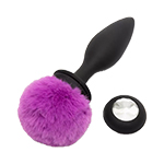 Happy Rabbit Large Rechargeable Vibrating Bunny Tail Butt Plug 5 Inch.