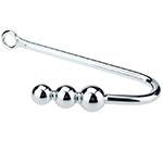 245mm stainless steel anal hook with metal butt beads