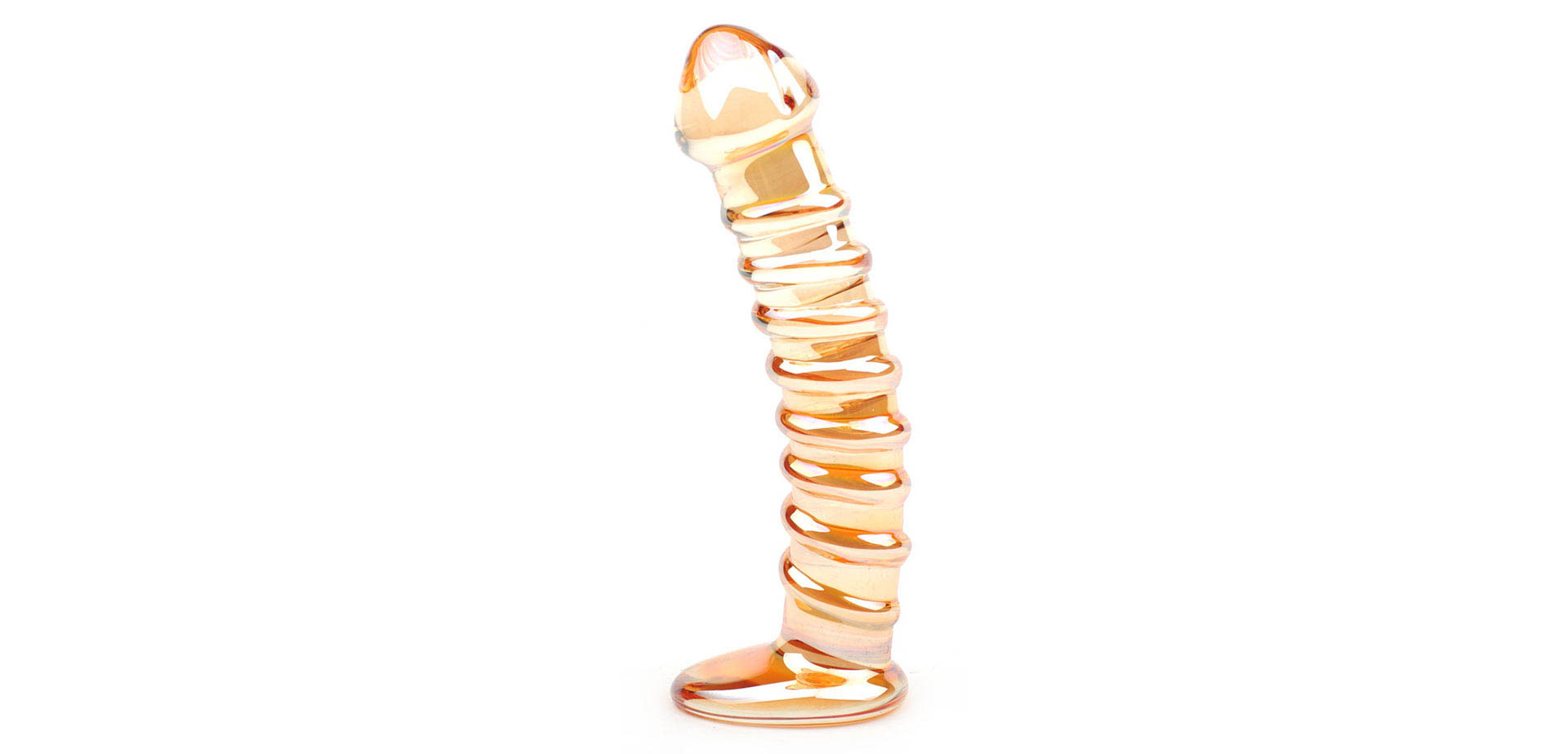 Glass Textured Curved Dildo.