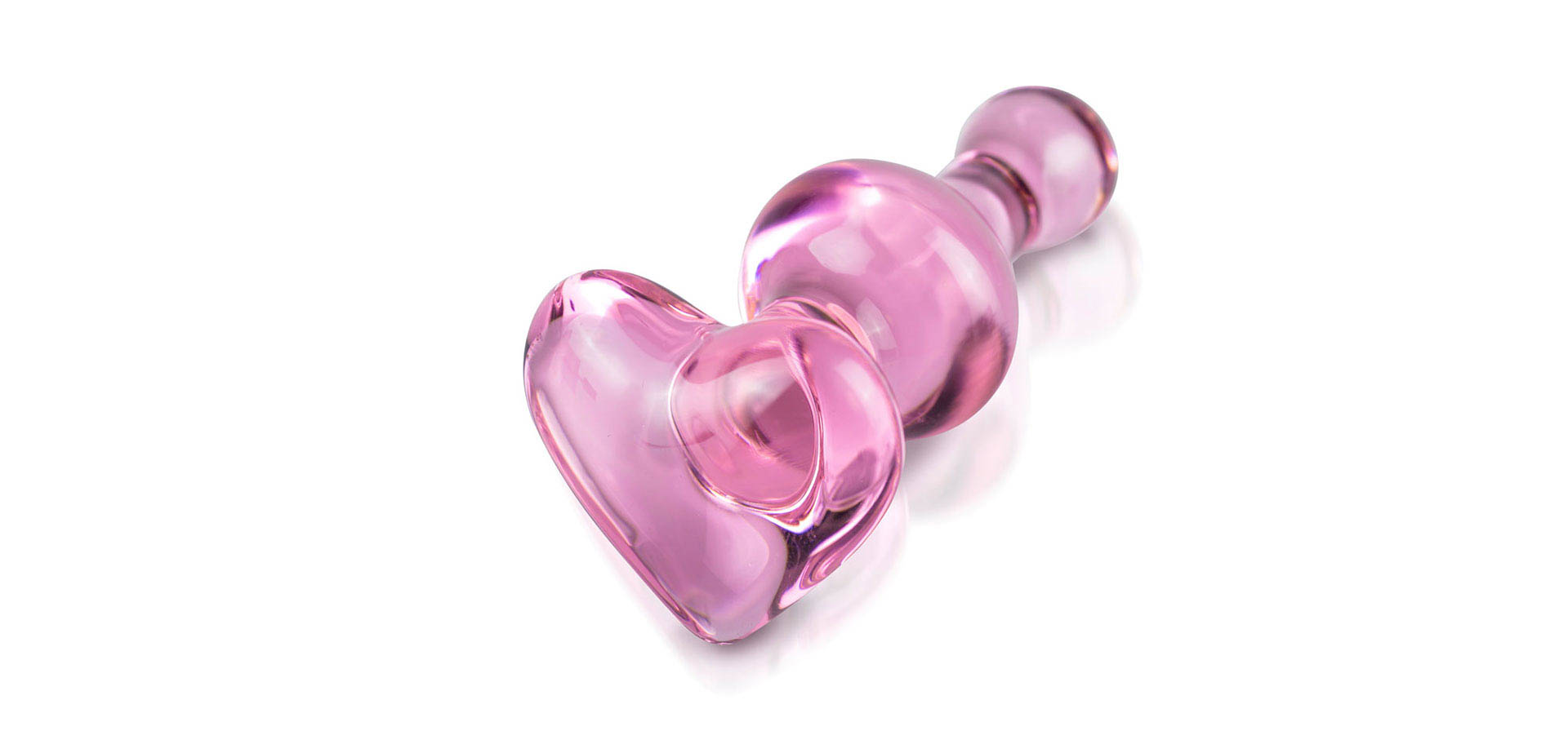 Pink Heart Glass Butt Plug.